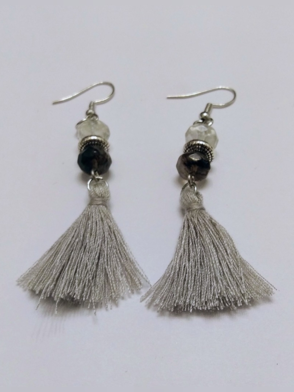 🌟3/$15 Silver Gray Tassel Drop Earrings